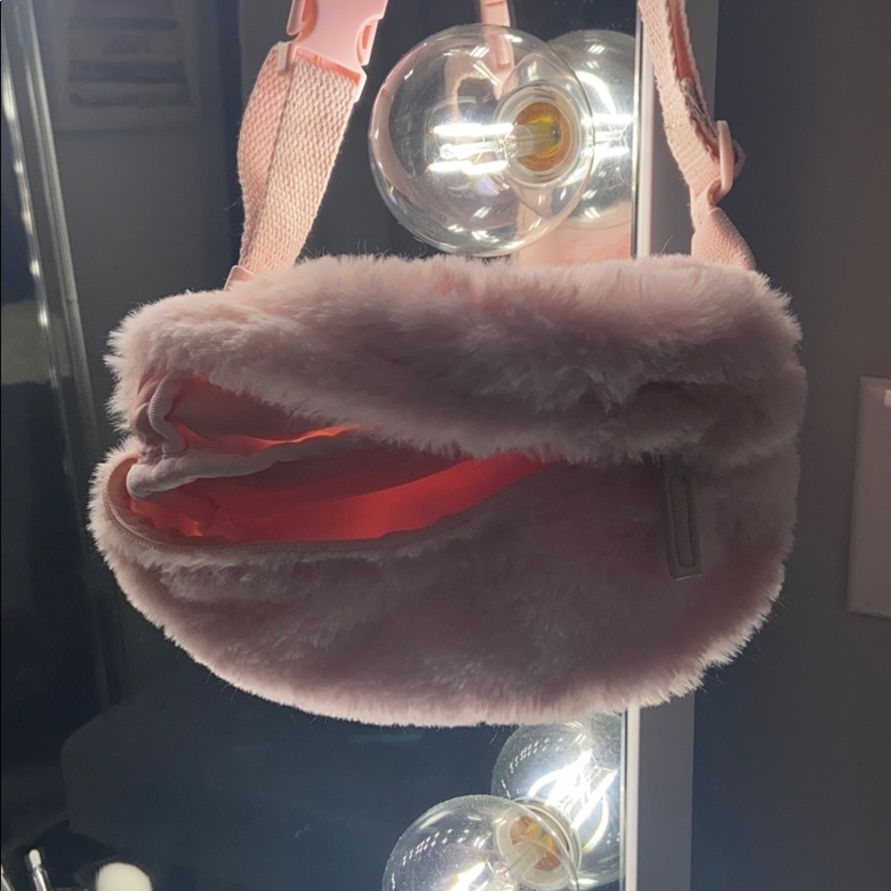 pink fluff fanny pack